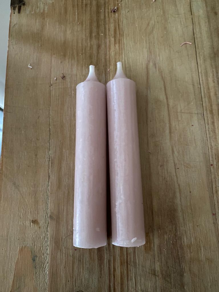 Kaars roze kort (per stuk)